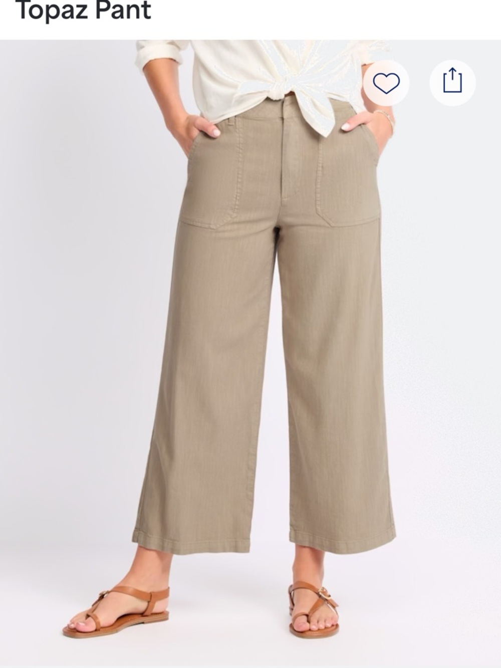 Kut from the Kloth Wide-Leg Crop Pants - Taupe